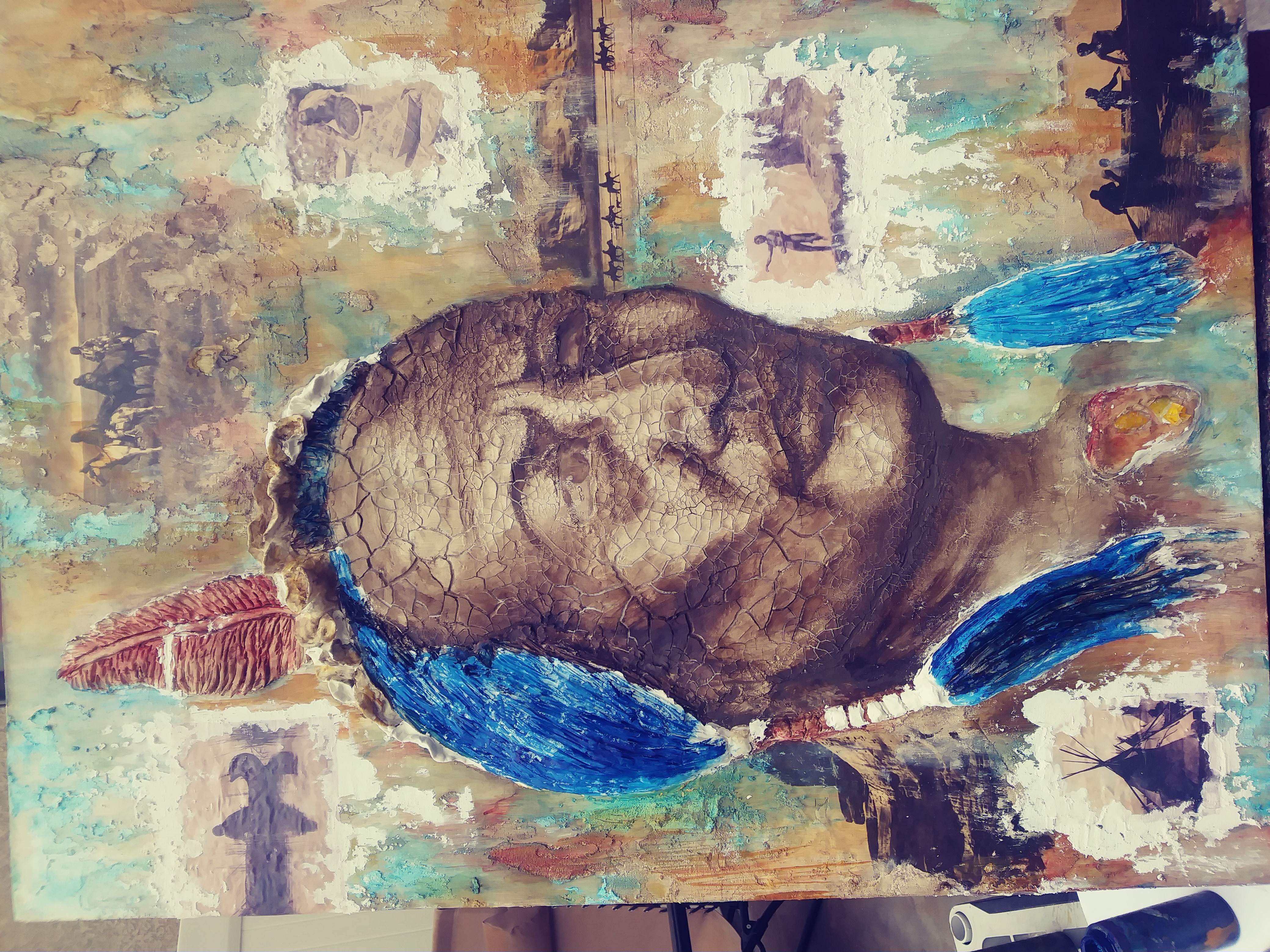 Native American Chief Painting - view 2